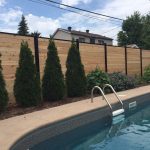 Aluminum and wood Pool Fence - Ideal Fence of Ottawa