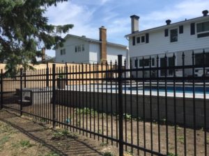 beautiful new backyard pool fence