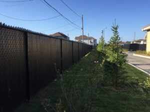new chain link/slats fence for commercial property
