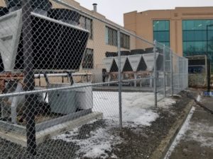 new outdoor chain link fence for commercial property