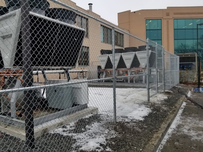 new outdoor chain link fence for commercial property