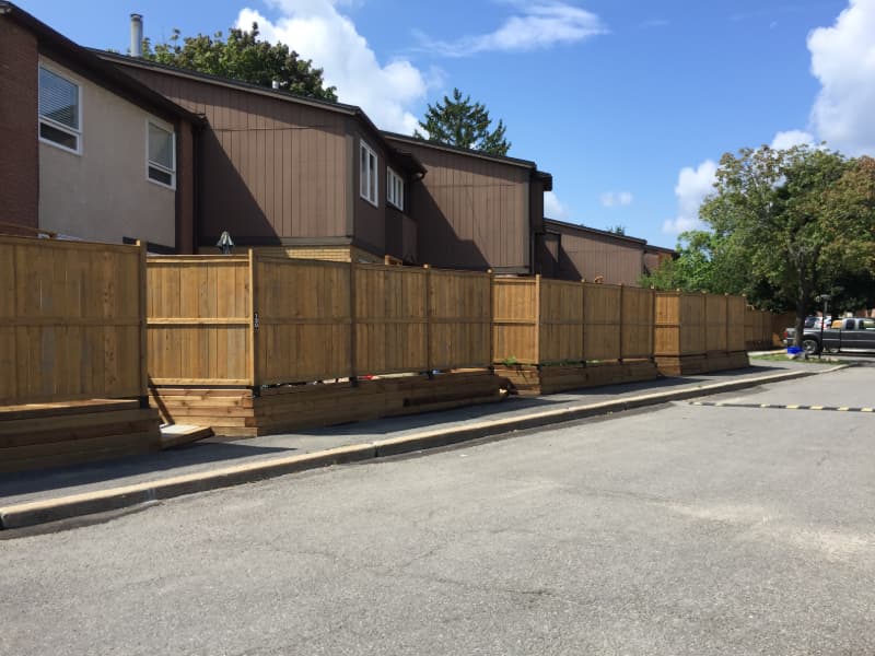 new wood fence for condo property