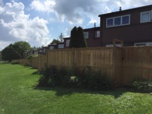 new wood backyard fence for condo property