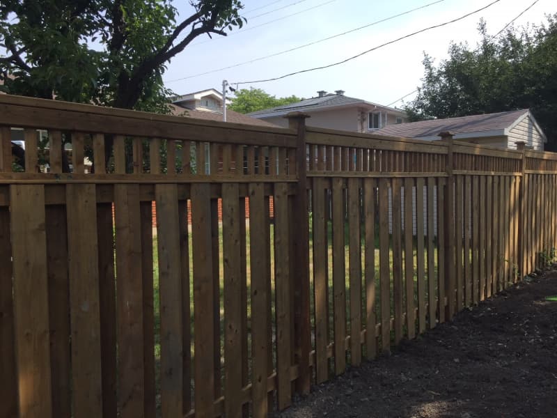 new wood backyard fence