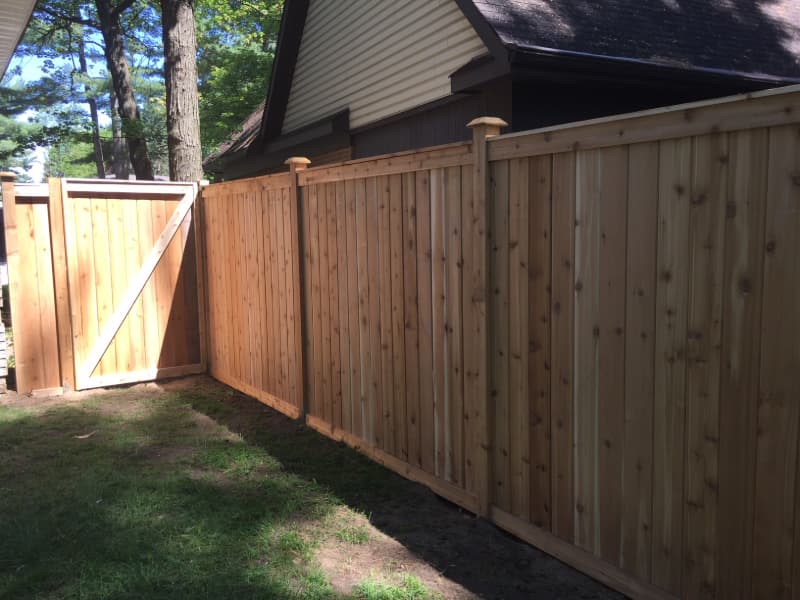 new red cedar fence installed