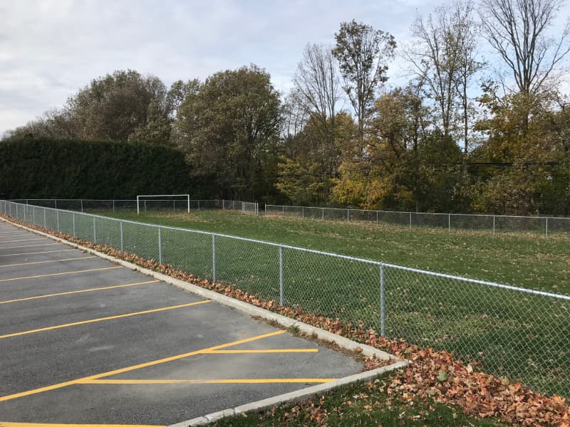 soccer field fenced in