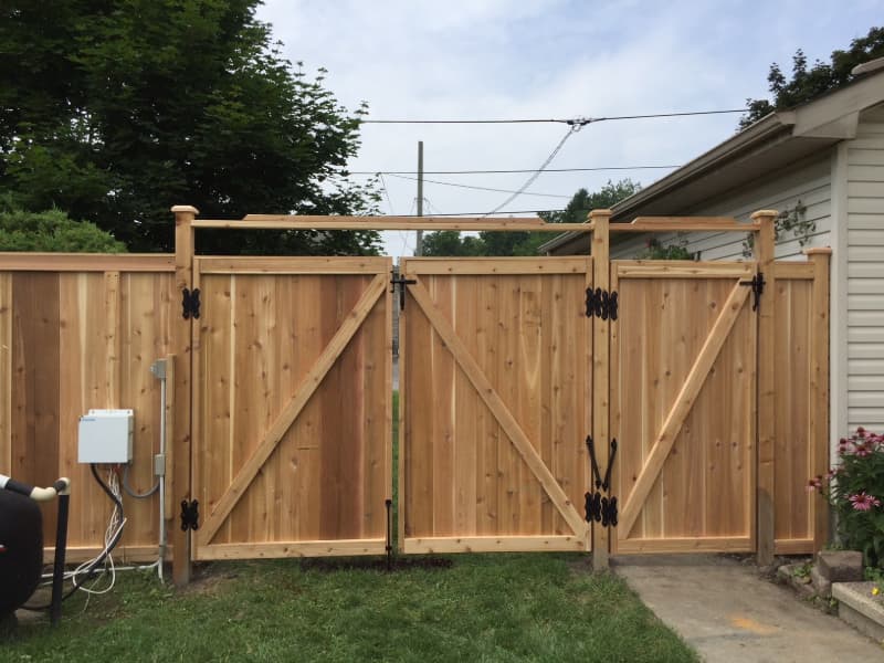 wood fence with doors