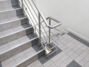 aluminium railings in a staircase